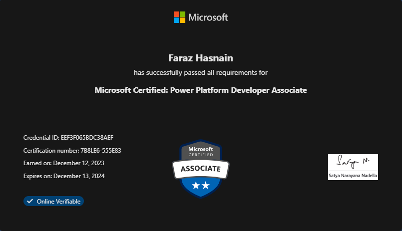 Certification